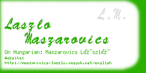 laszlo maszarovics business card